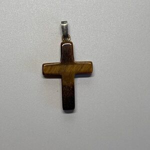Tigers Eye Cross Pendant